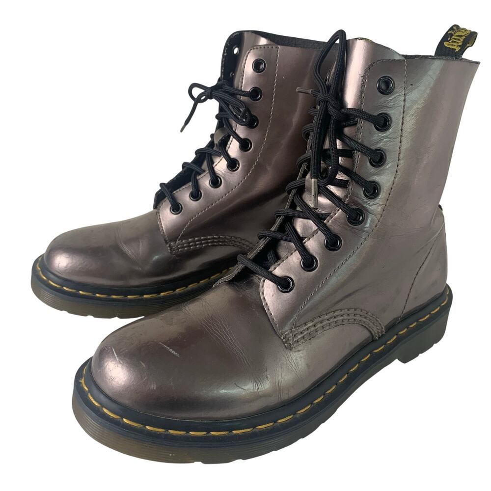 Dr Martens 1460 Metallic Bronze 8 Eye Boots AirWair Bouncing Sole Womens Size 6